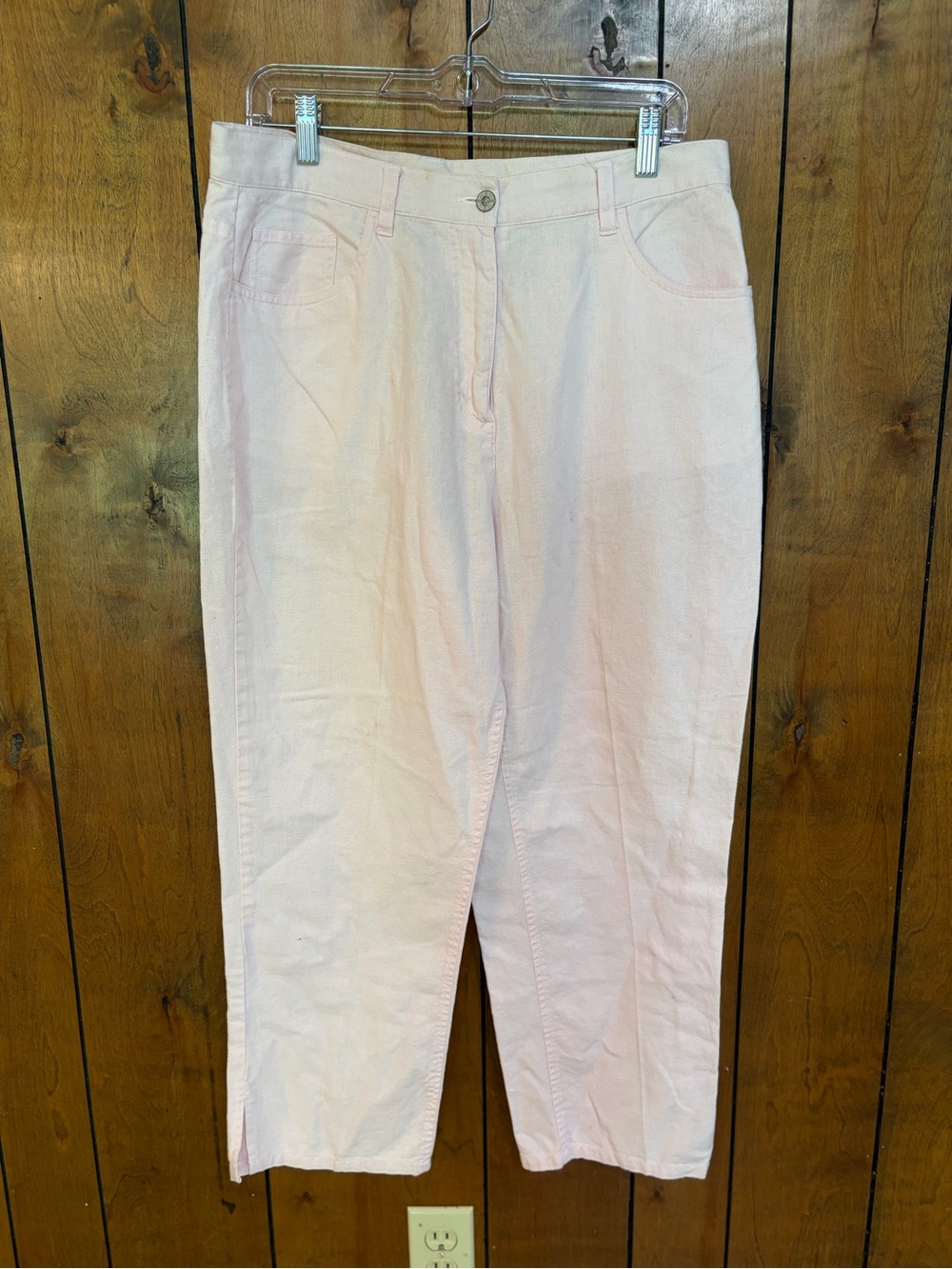 bill blass Light Pink Linen-Cotton Pants
